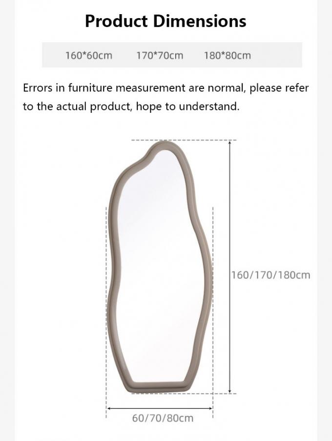 Makeup Flannelette Full Length Floor Mirror Curved Irregular Shape 8