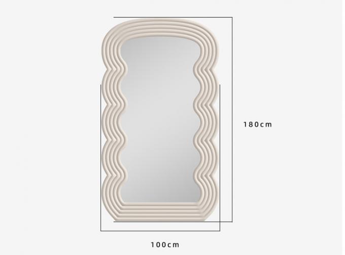 White Wavy Full Length Mirror 71x32 Arched Mirror For Bedroom And Living Room 0
