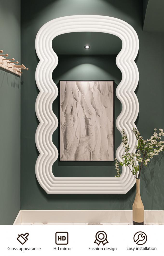White Wavy Full Length Mirror 71x32 Arched Mirror For Bedroom And Living Room 1