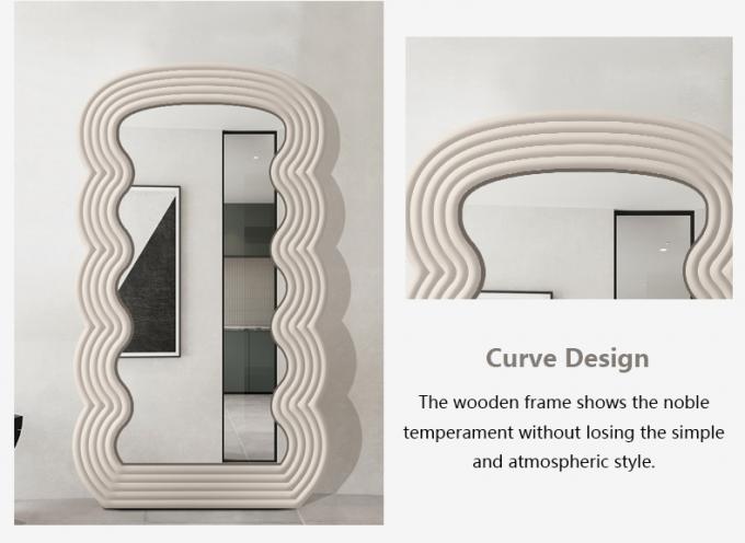 White Wavy Full Length Mirror 71x32 Arched Mirror For Bedroom And Living Room 3