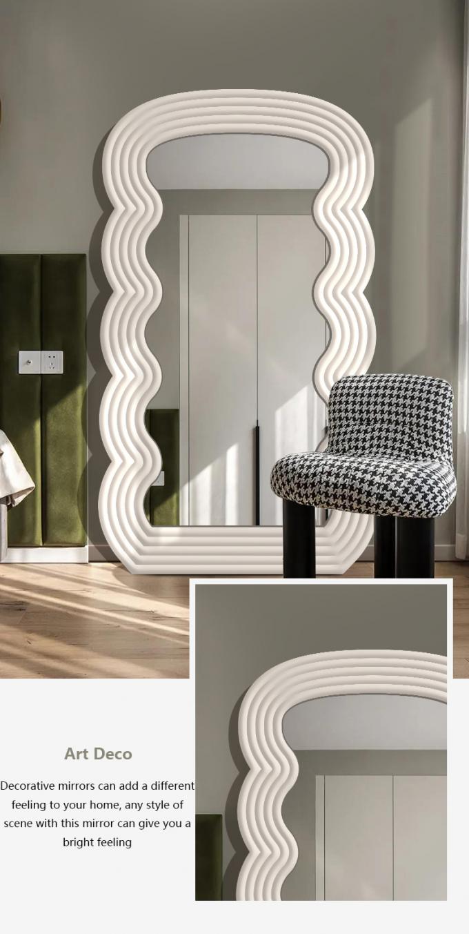 White Wavy Full Length Mirror 71x32 Arched Mirror For Bedroom And Living Room 2