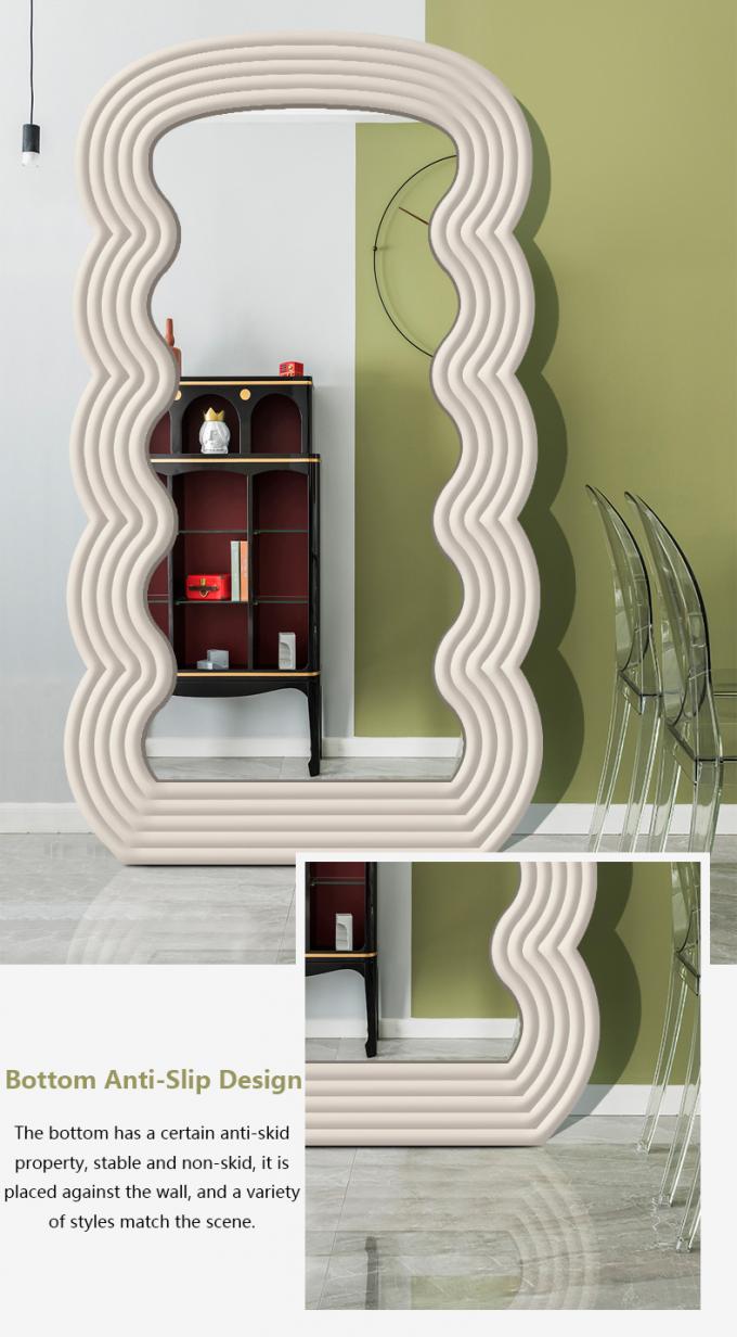 White Wavy Full Length Mirror 71x32 Arched Mirror For Bedroom And Living Room 5