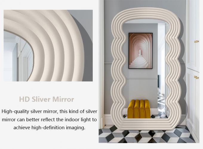 White Wavy Full Length Mirror 71x32 Arched Mirror For Bedroom And Living Room 4