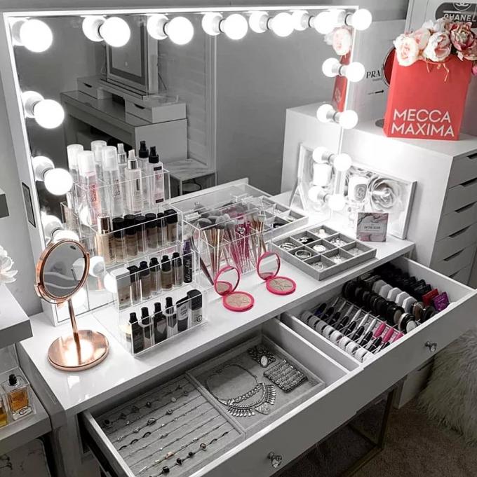 Customized Hollywood Dressing Table Mirrored Desk For Bedroom 7
