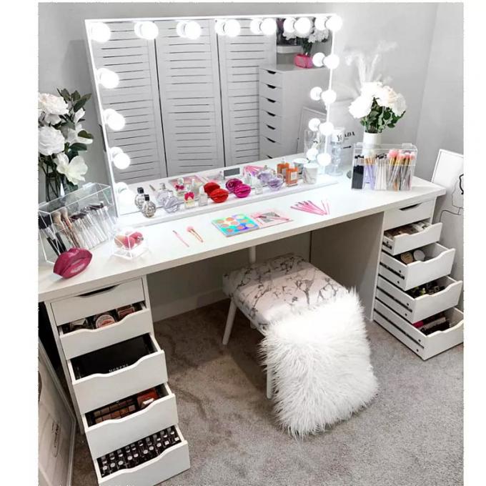 Customized Hollywood Dressing Table Mirrored Desk For Bedroom 11