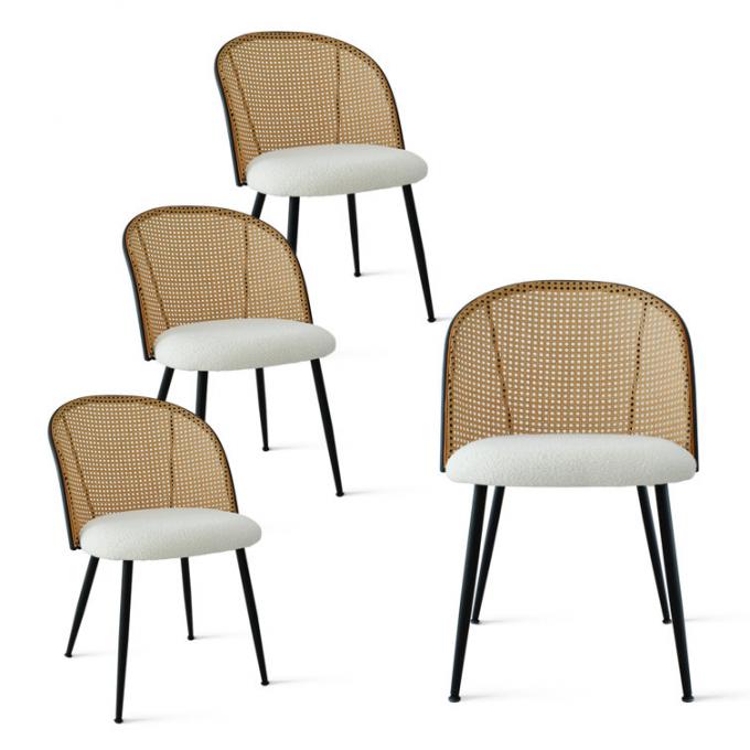 Armless Dining Rattan Wood Table With Wicker Chairs Custom 0