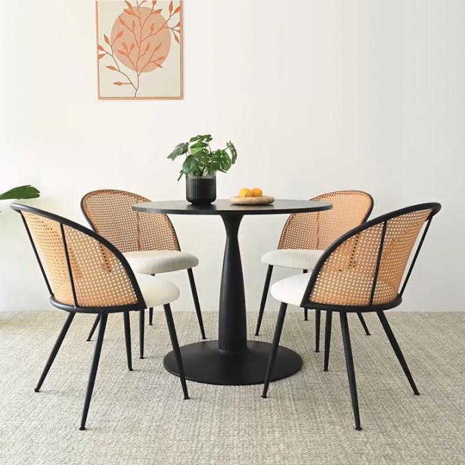 Armless Dining Rattan Wood Table With Wicker Chairs Custom 3