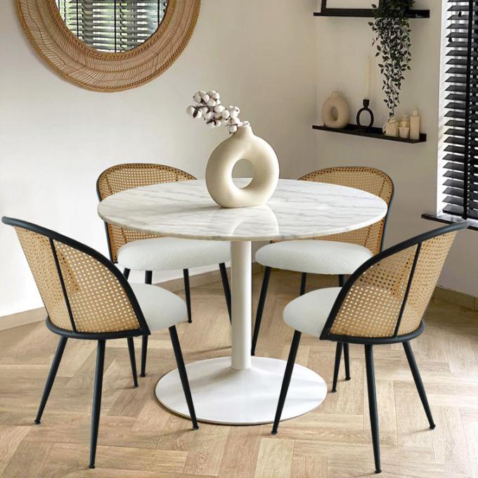 Armless Dining Rattan Wood Table With Wicker Chairs Custom 4