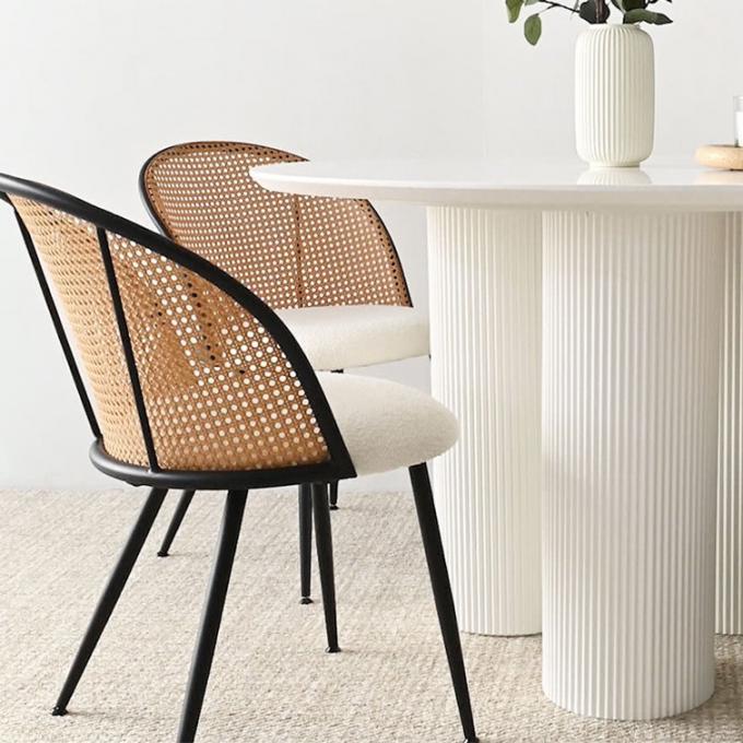 Armless Dining Rattan Wood Table With Wicker Chairs Custom 7