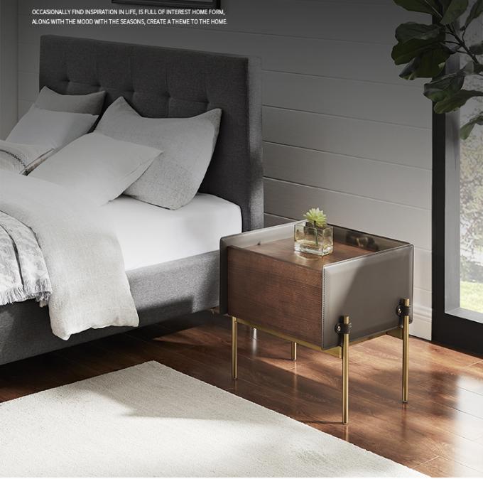 Solid Steel High Leg Nightstand Simple and Modern Storage Cabinet for Mini Bedroom 0