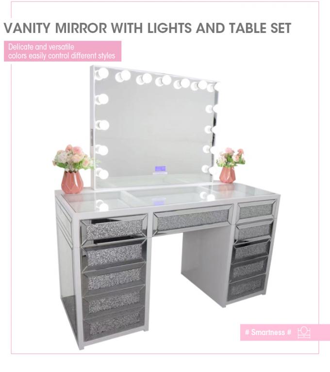 Wooden Compact Dressing Table Corner Vanity Set Assembled 2