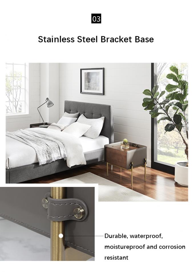 Solid Steel High Leg Nightstand Simple and Modern Storage Cabinet for Mini Bedroom 8