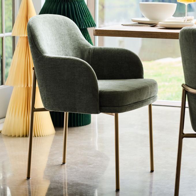 Stainless Steel Frame Boucle Dining Chairs Velvet Contemporary Dinette Sets 3