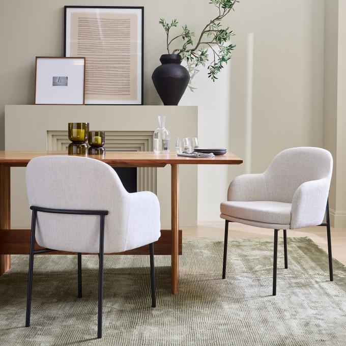 Stainless Steel Frame Boucle Dining Chairs Velvet Contemporary Dinette Sets 4