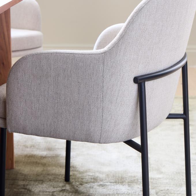 Stainless Steel Frame Boucle Dining Chairs Velvet Contemporary Dinette Sets 5