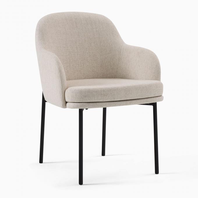 Stainless Steel Frame Boucle Dining Chairs Velvet Contemporary Dinette Sets 6