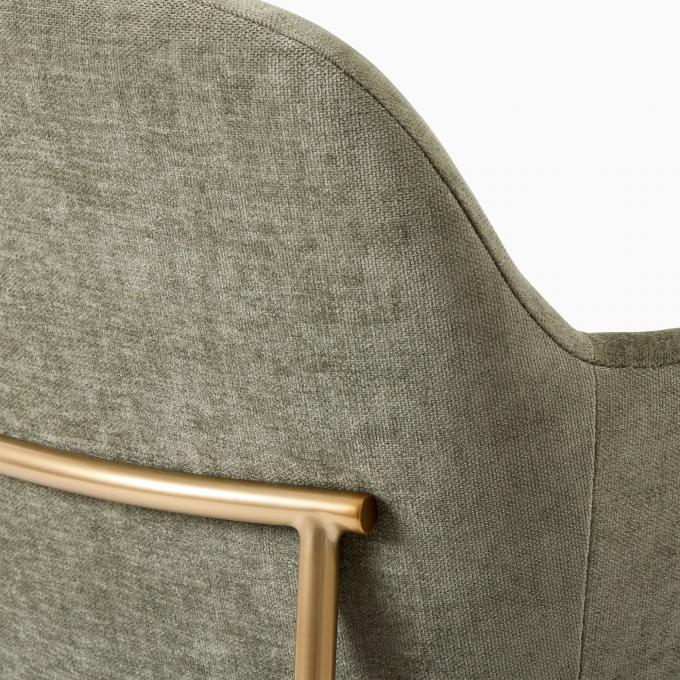 Stainless Steel Frame Boucle Dining Chairs Velvet Contemporary Dinette Sets 11