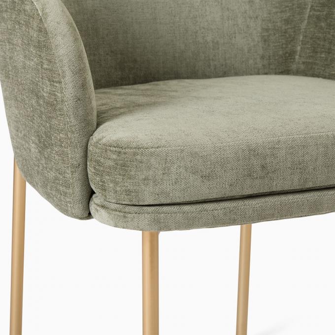 Stainless Steel Frame Boucle Dining Chairs Velvet Contemporary Dinette Sets 12