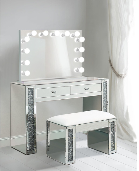 Modern Hollywood Makeup Vanity Mirror And Dressing Table Bedroom Furniture 2