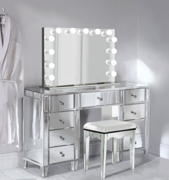 Modern Hollywood Makeup Vanity Mirror And Dressing Table Bedroom Furniture 3