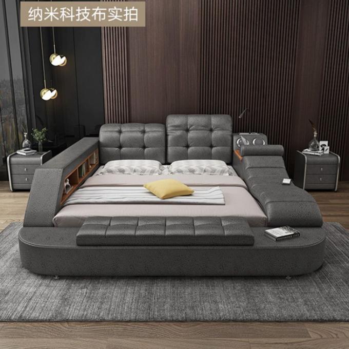 ISO9001 King Queen Size Platform Bed Frame Multifunctional Bedroom Furniture 11