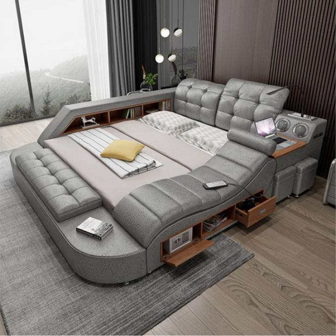 ISO9001 King Queen Size Platform Bed Frame Multifunctional Bedroom Furniture 13