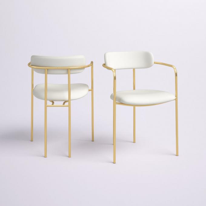 Contemporary Round Dinette Sets Velvet Upholstered Arm chair For Home 0