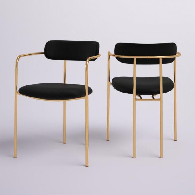Contemporary Round Dinette Sets Velvet Upholstered Arm chair For Home 8