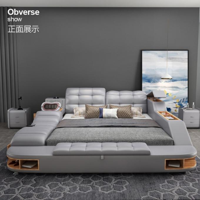 ISO9001 King Queen Size Platform Bed Frame Multifunctional Bedroom Furniture 5