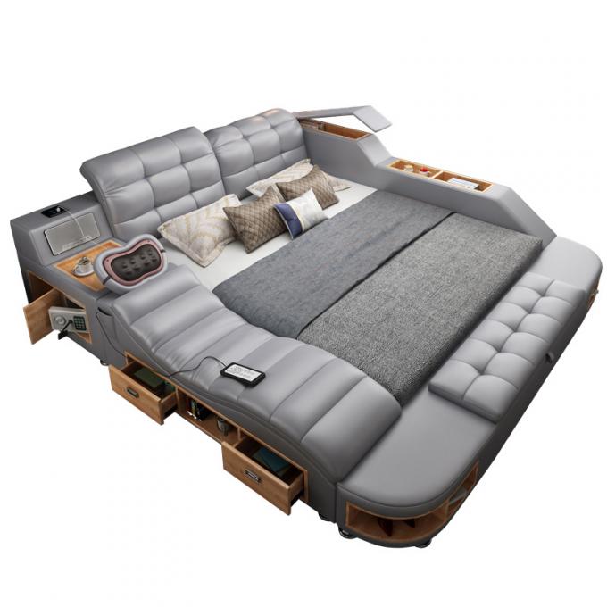 ISO9001 King Queen Size Platform Bed Frame Multifunctional Bedroom Furniture 6