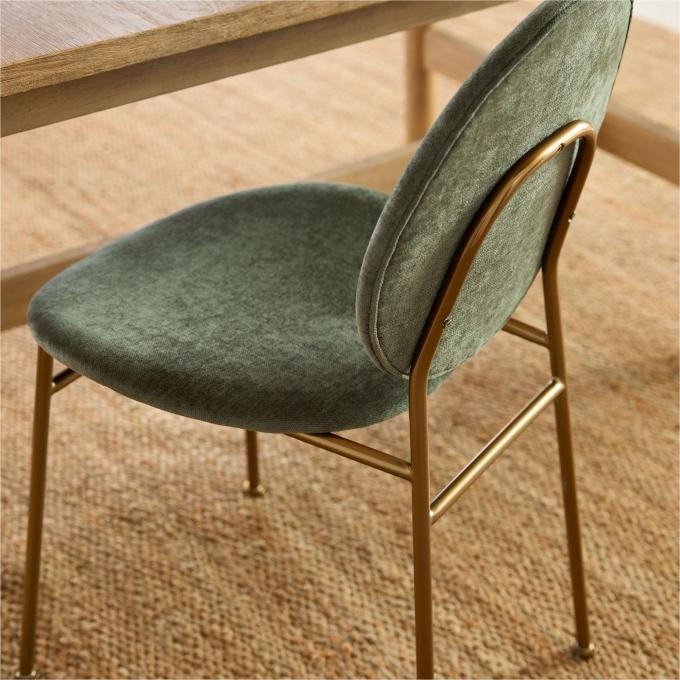 Turquoise Velvet Chairs Dining Round Dinette Sets With Gold Steel Legs 1
