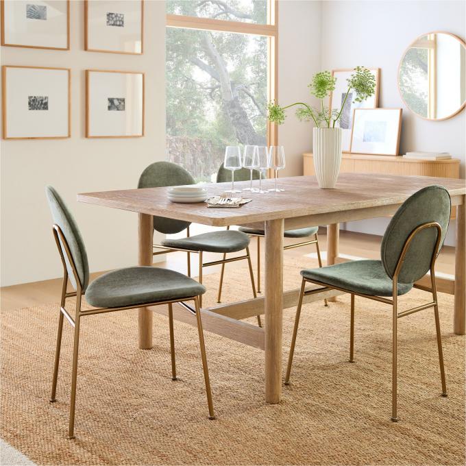 Turquoise Velvet Chairs Dining Round Dinette Sets With Gold Steel Legs 2