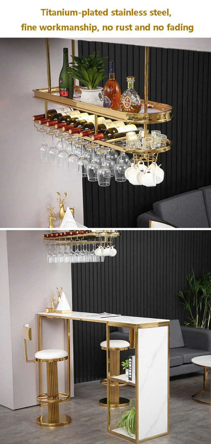 Acrylic Bar Gold Wine Holder Glasses Racks Storage Stainless Steel frame 1