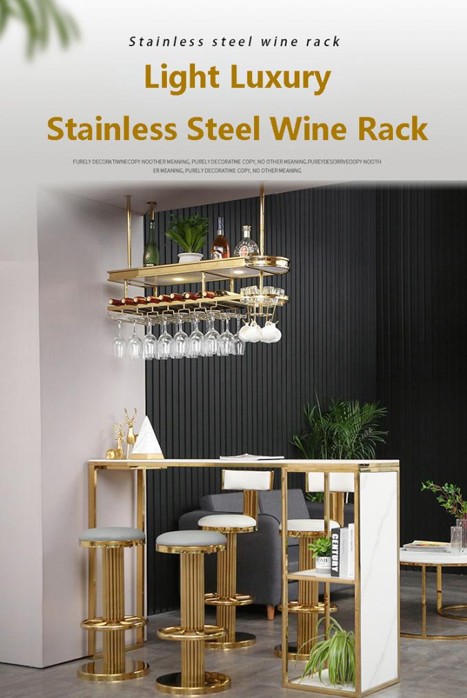 Acrylic Bar Gold Wine Holder Glasses Racks Storage Stainless Steel frame 0