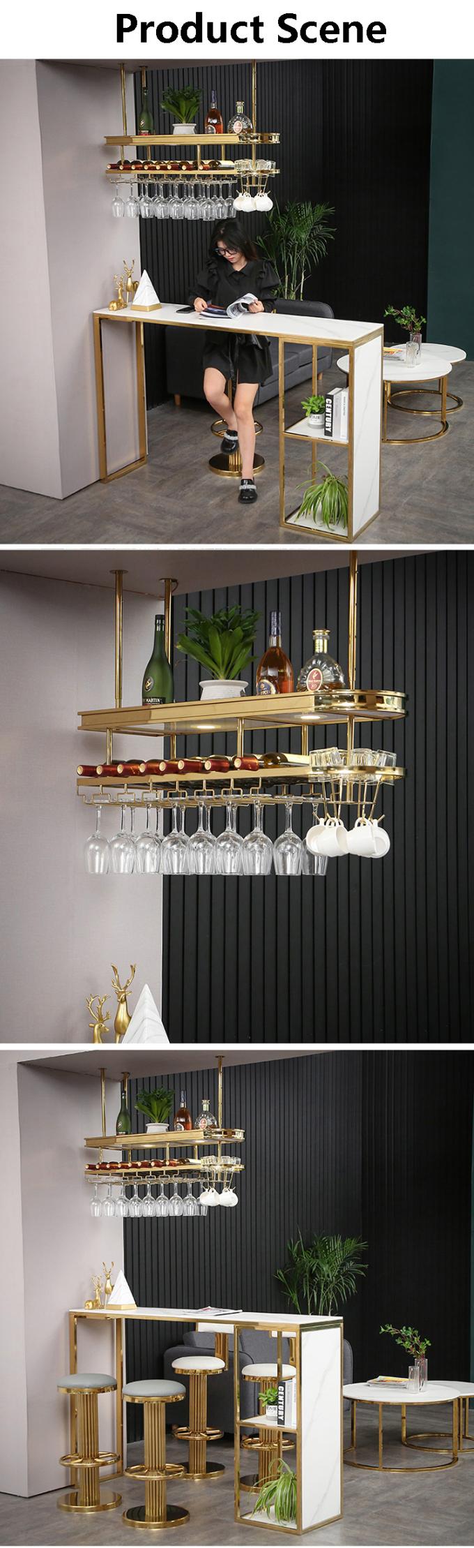 Acrylic Bar Gold Wine Holder Glasses Racks Storage Stainless Steel frame 3
