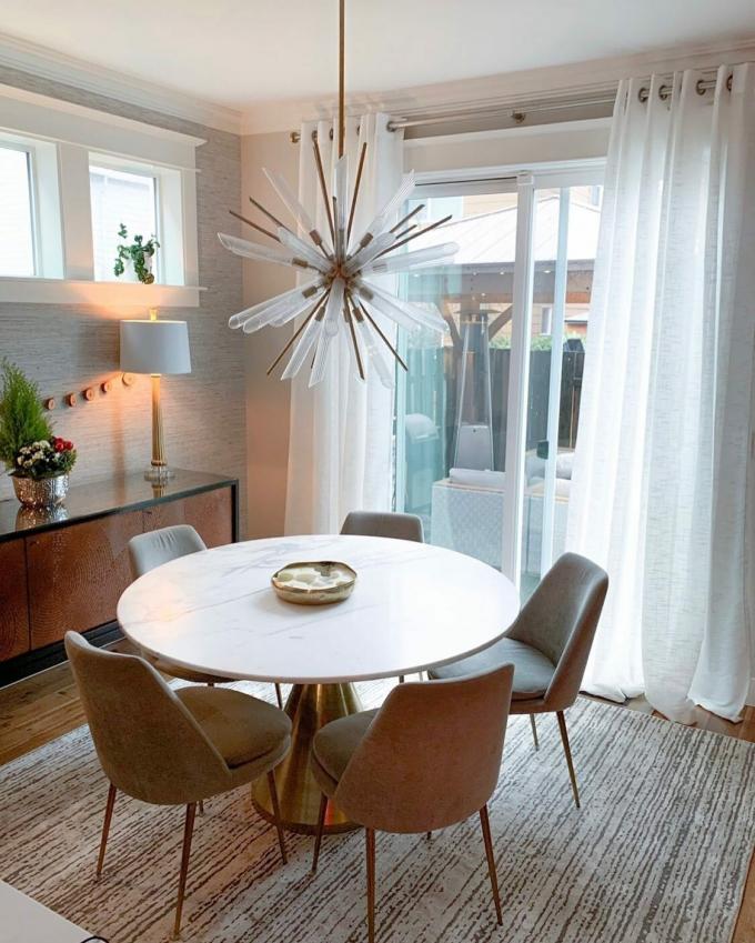 Marble Top Steel Gold Pedestal Tables For Coffee Living Room 9