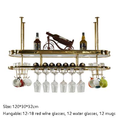 Acrylic Bar Gold Wine Holder Glasses Racks Storage Stainless Steel frame 12