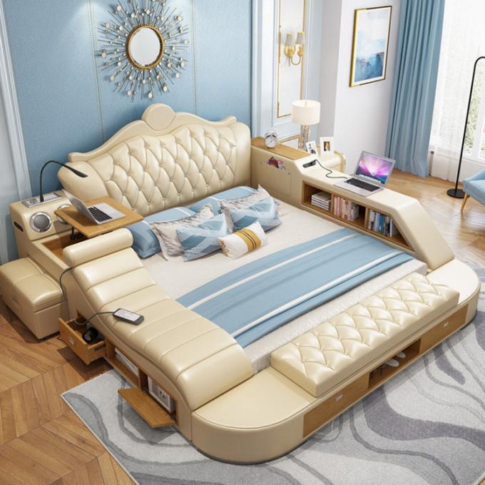 Leather Luxury Bedroom Sets Tufted Upholstered Bed Modern Design 5