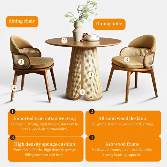 80x80 Solid Wood Pedestal Dining Room Table Round Sets 5