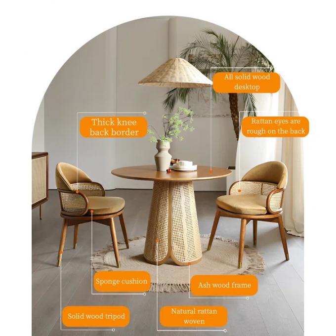 80x80 Solid Wood Pedestal Dining Room Table Round Sets 6