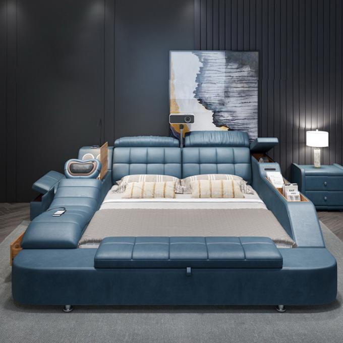 Leather Luxury Bedroom Sets Tufted Upholstered Bed Modern Design 2