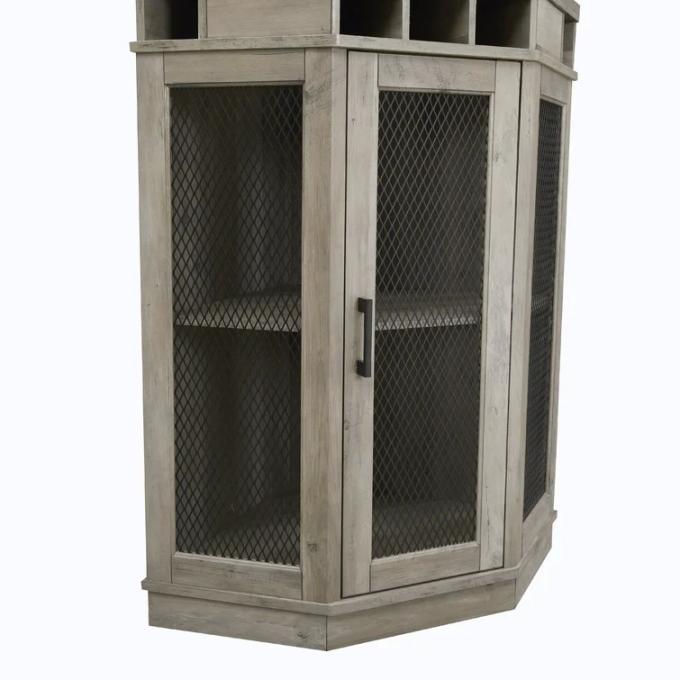 Wooden Crate Corner Wine Bar Cabinet rack Home Furniture 6