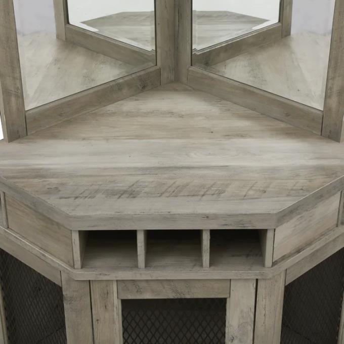Wooden Crate Corner Wine Bar Cabinet rack Home Furniture 7