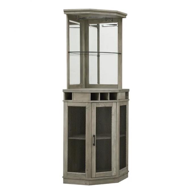 Wooden Crate Corner Wine Bar Cabinet rack Home Furniture 9