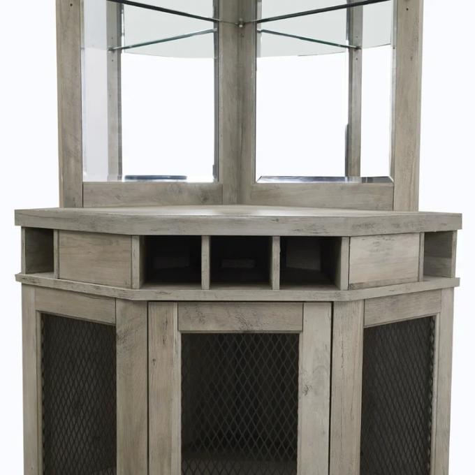 Wooden Crate Corner Wine Bar Cabinet rack Home Furniture 10