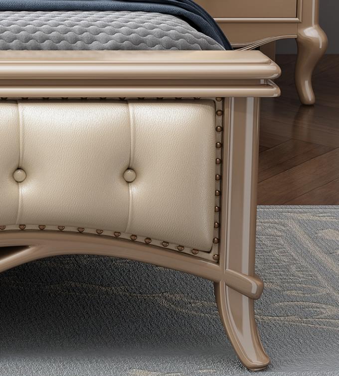 Custom Wooden Double Bed Frame Queen Size With Headboard And Drawer 7