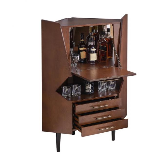 Commercial Wooden Corner Liquor Cabinet Counter For Alcohol Wine Display 2