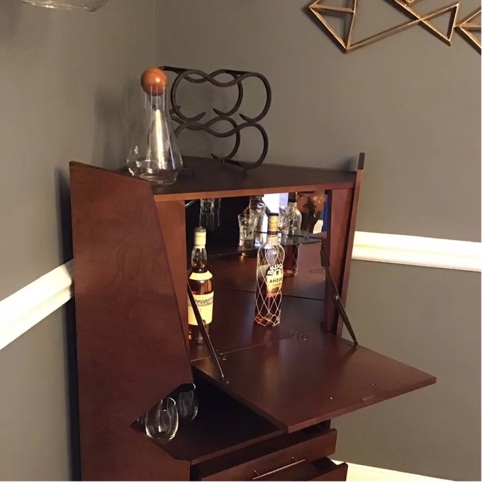 Commercial Wooden Corner Liquor Cabinet Counter For Alcohol Wine Display 8