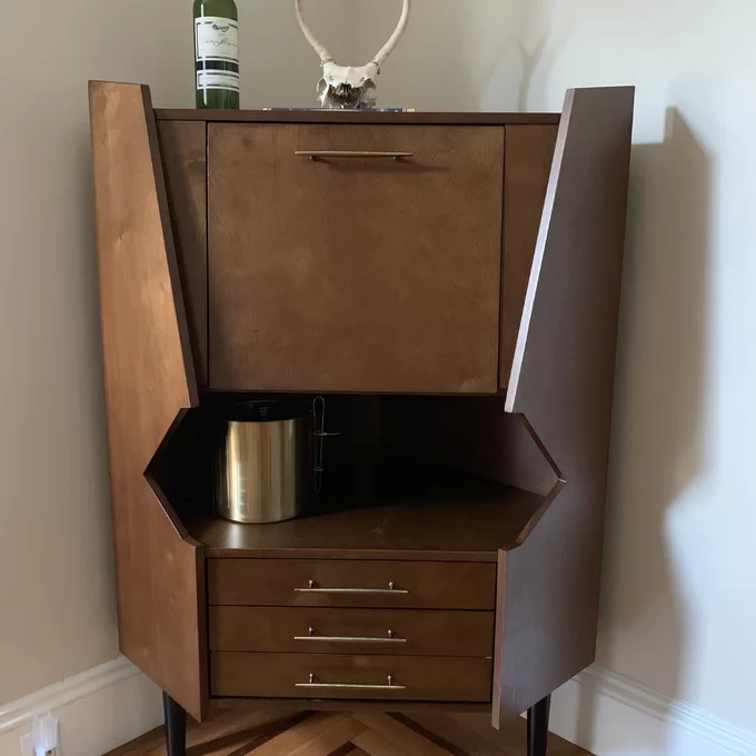 Commercial Wooden Corner Liquor Cabinet Counter For Alcohol Wine Display 10