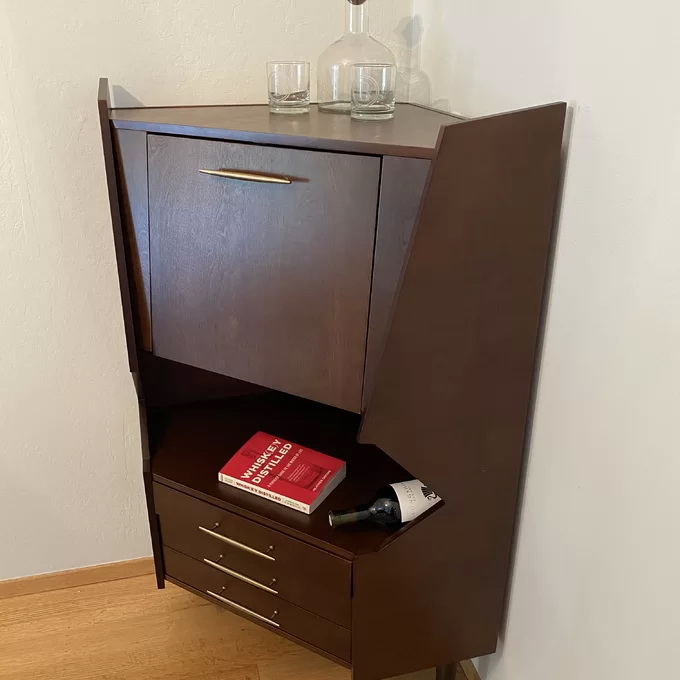 Commercial Wooden Corner Liquor Cabinet Counter For Alcohol Wine Display 11